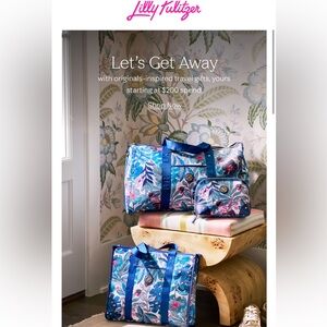 NIP Lilly Pulitzer GWP duffel bag in best fronds forever